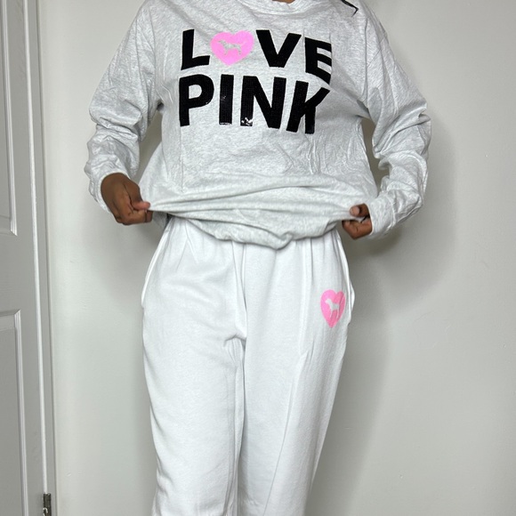 PINK Originals Limited Edition Long Sleeve Grey Sequins Tee (NWT) - Picture 9 of 11